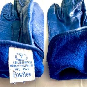 Royal Blue Real Leather Gloves Sz 7